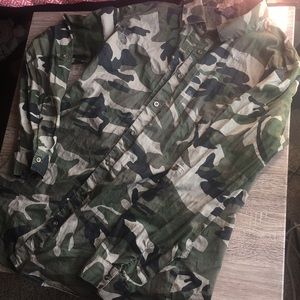 Camouflage button down shirt